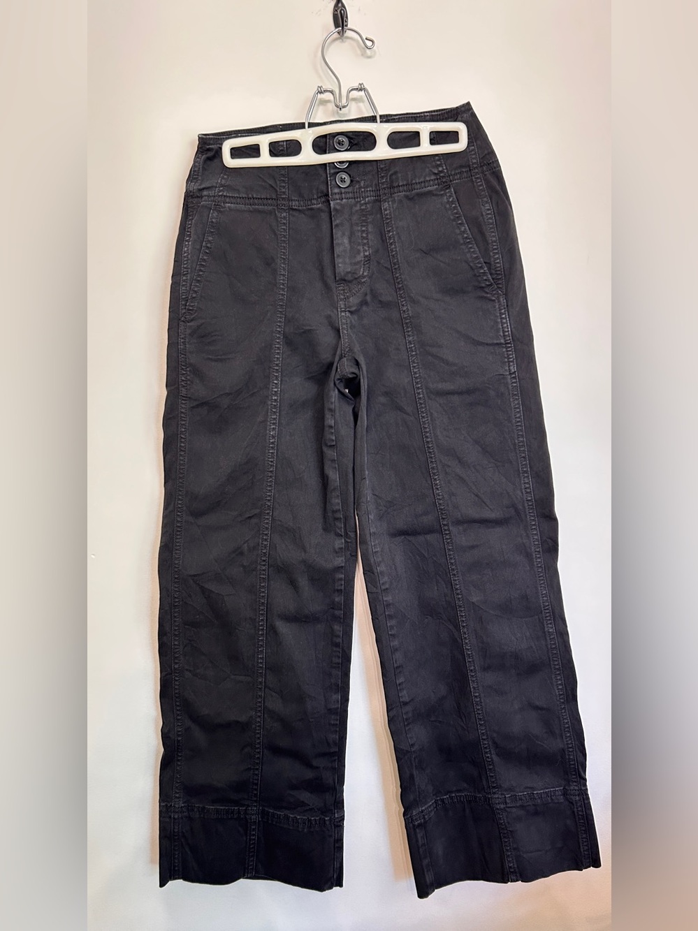 PILCRO COTTON WIDE LEG PANTS